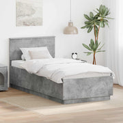 Bedframe beton grijs 70 x 190 cm bewerkt hout