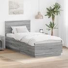 Bed Frame with Headboard Grey Sonoma 70 x 190 cm Engineered Wood