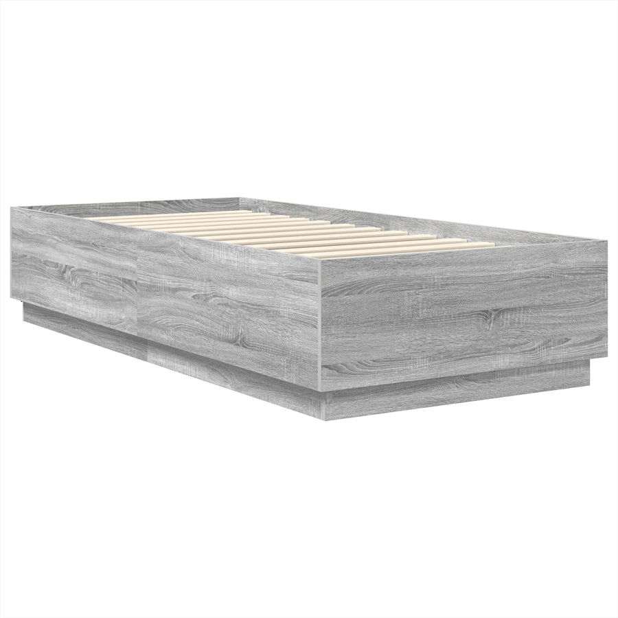 Bedframe met hoofdeinde Grijs Sonoma 70 x 190 cm Bewerkt hout
