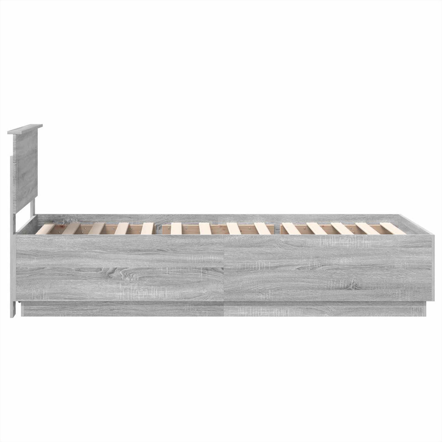 Bedframe met hoofdeinde Grijs Sonoma 70 x 190 cm Bewerkt hout