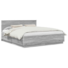 Bedframe met hoofdeinde Grijs sonoma 200 x 200 cm Bewerkt hout