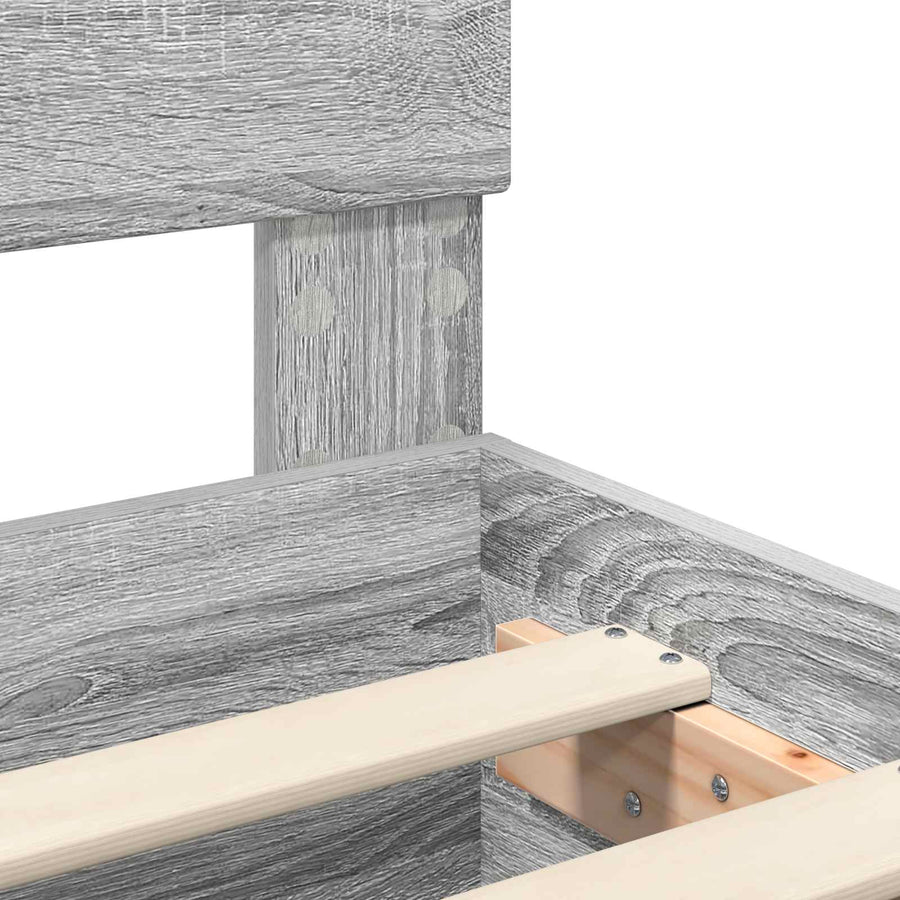 Bedframe met hoofdeinde Grijs sonoma 180 x 200 cm Bewerkt hout