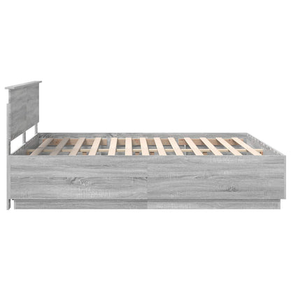 Bedframe met hoofdeinde Grijs sonoma 180 x 200 cm Bewerkt hout