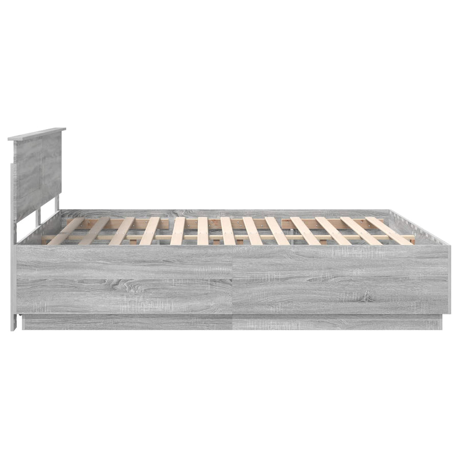 Bedframe met hoofdeinde Grijs sonoma 180 x 200 cm Bewerkt hout