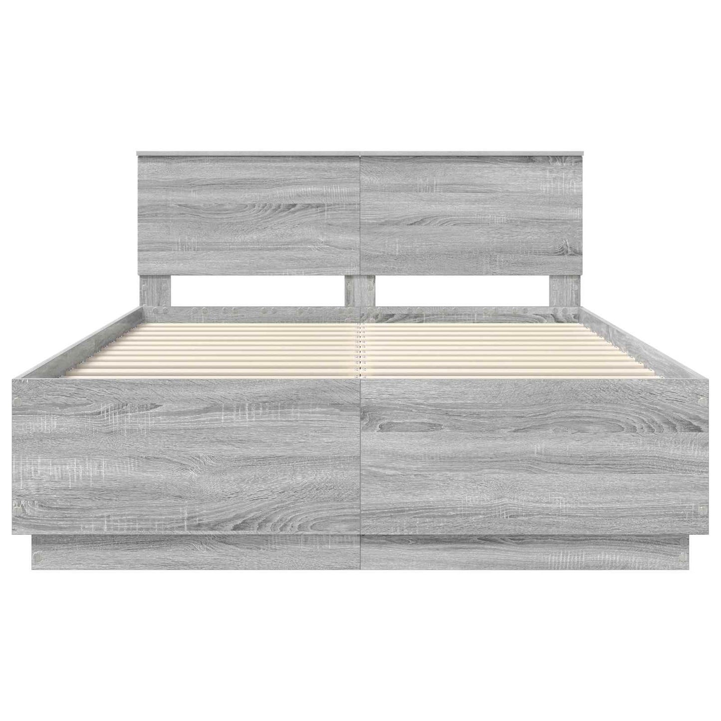 Bedframe met hoofdeinde Grijs sonoma 160 x 200 cm Bewerkt hout