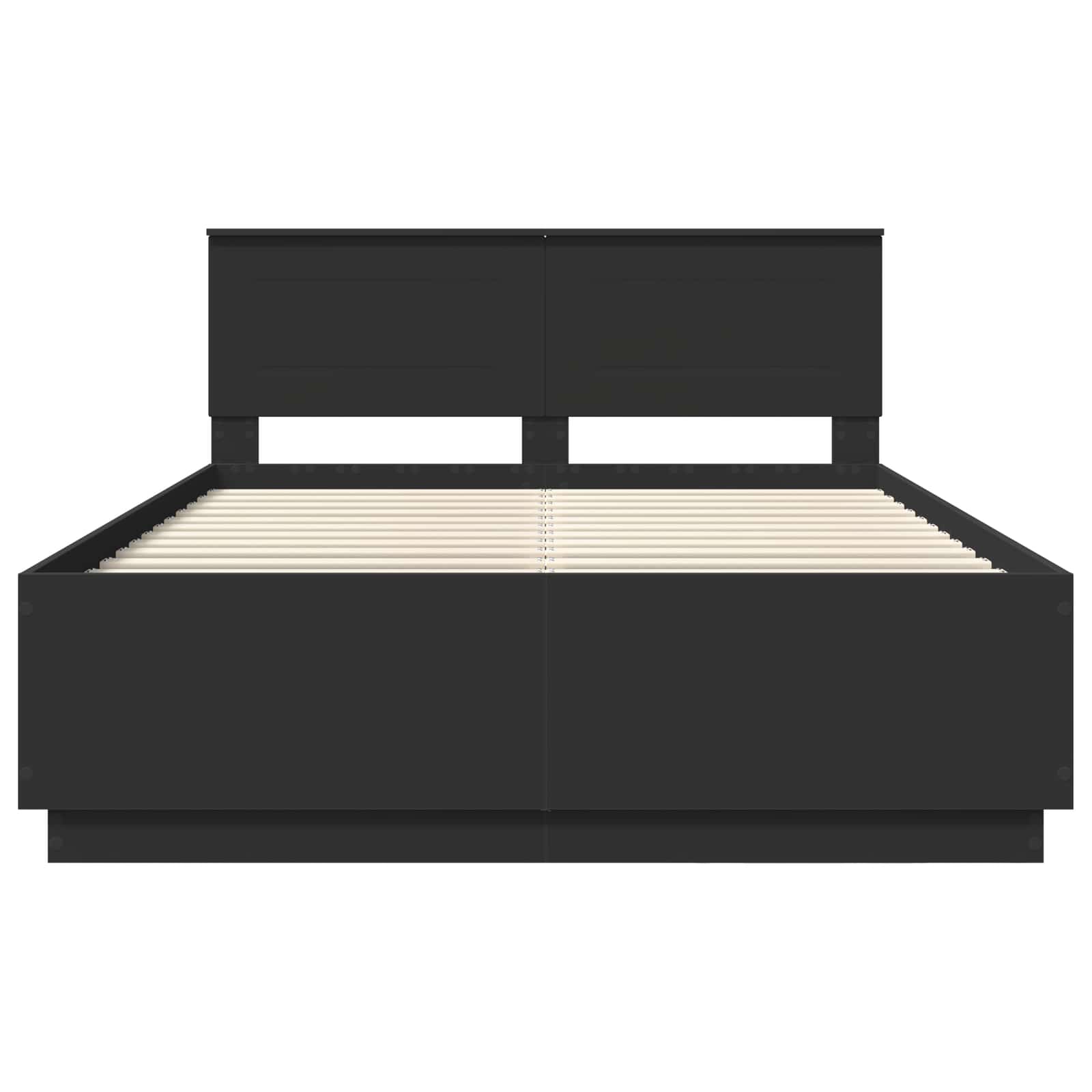 Bedframe met hoofdeinde Zwart 150 x 200 cm Bewerkt hout