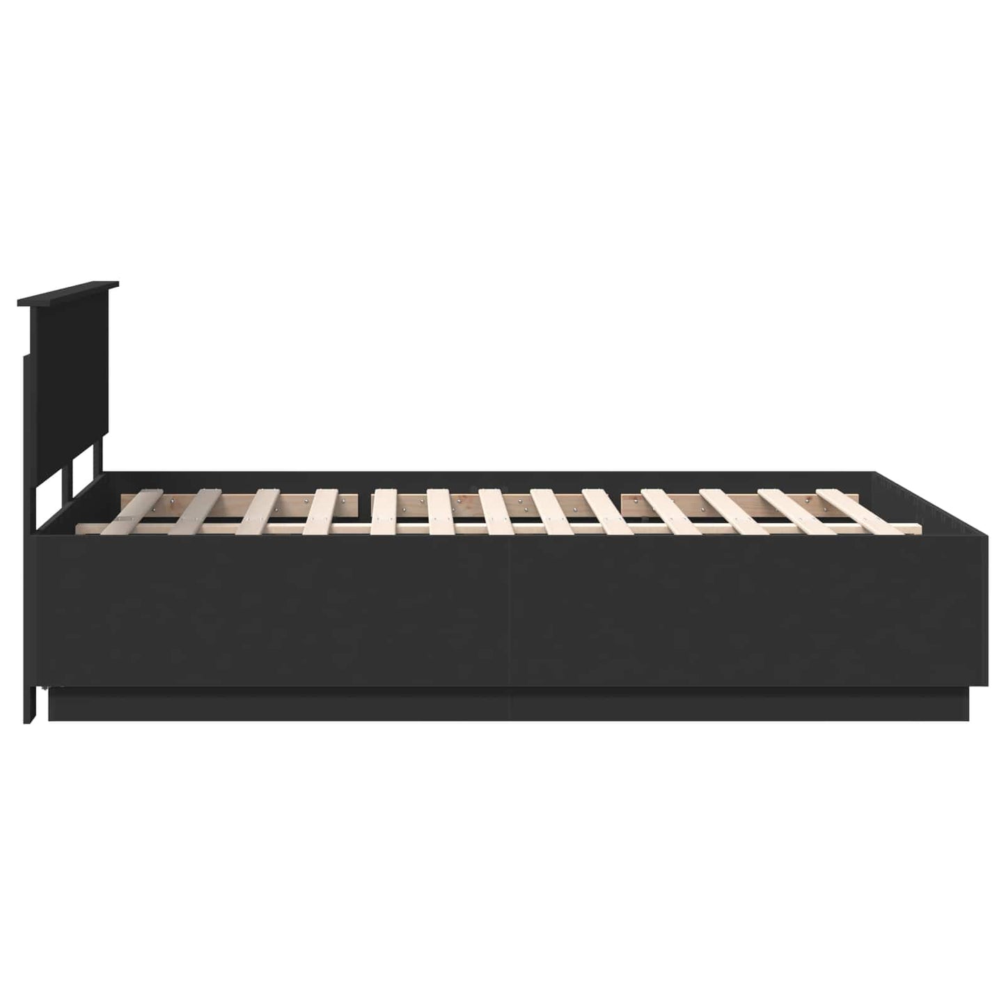 Bedframe met hoofdeinde Zwart 150 x 200 cm Bewerkt hout