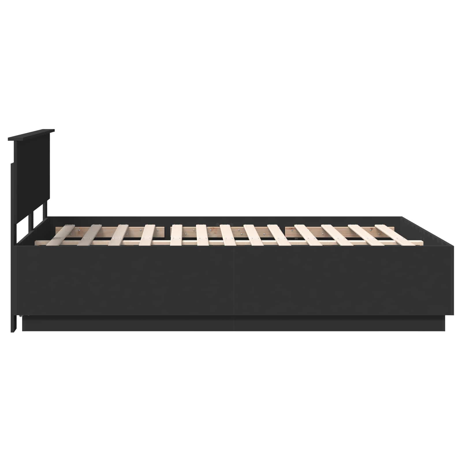 Bedframe met hoofdeinde Zwart 150 x 200 cm Bewerkt hout