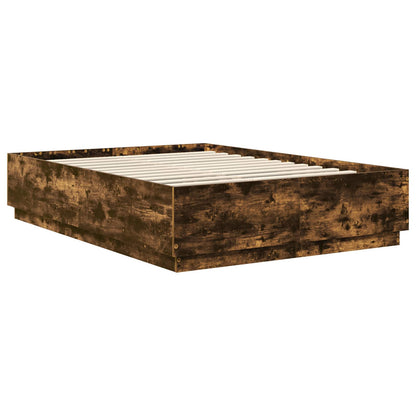 Bedframe met hoofdeinde Gerookt eiken 150 x 200 cm Bewerkt hout