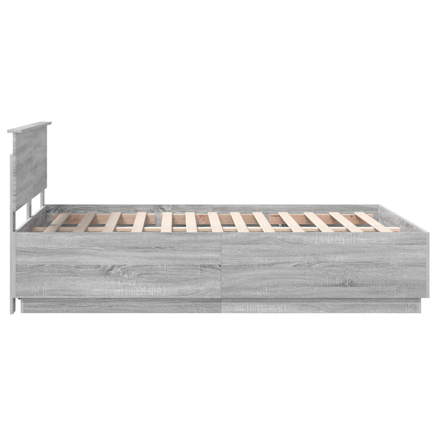 Bedframe met hoofdeinde Grijs sonoma 150 x 200 cm Bewerkt hout