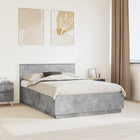 Bedframe 140x190 cm betongrijs bewerkt hout