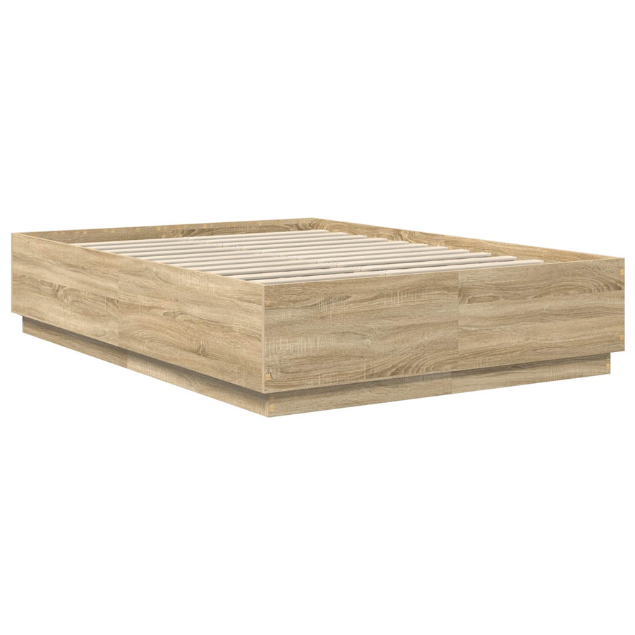Bedframe met hoofdeinde Sonoma Eiken 140 x 200 cm Bewerkt hout