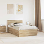 Bedframe 135x190 cm Sonoma eiken bewerkt hout