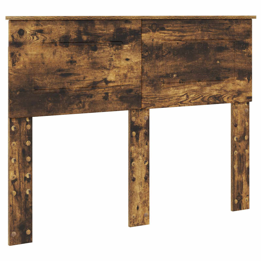 Bedframe met hoofdeinde Gerookt eiken 135 x 190 cm Bewerkt hout