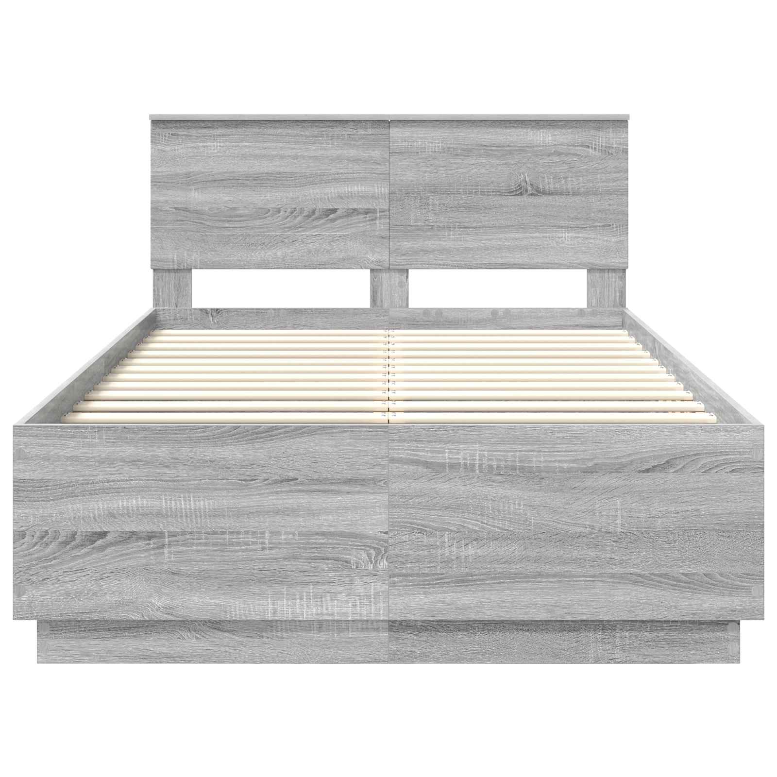 Bedframe met hoofdeinde Grijs sonoma 135 x 190 cm Bewerkt hout