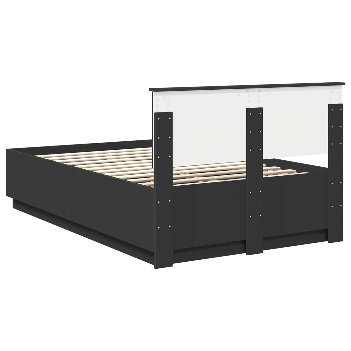 Bedframe met hoofdeinde Zwart 120 x 190 cm Bewerkt hout
