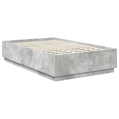 Bedframe met hoofdeinde Betongrijs 120 x 190 cm Bewerkt hout