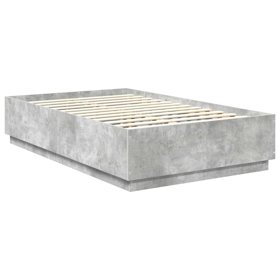 Bedframe met hoofdeinde Betongrijs 120 x 190 cm Bewerkt hout