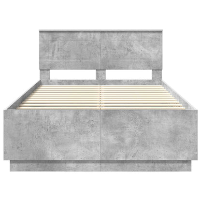 Bedframe met hoofdeinde Betongrijs 120 x 190 cm Bewerkt hout