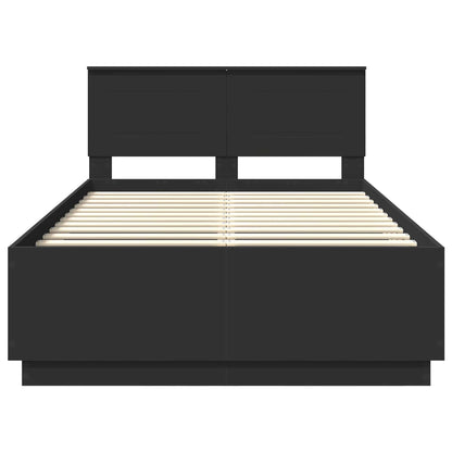 Bedframe met hoofdeinde Zwart 120 x 200 cm Bewerkt hout