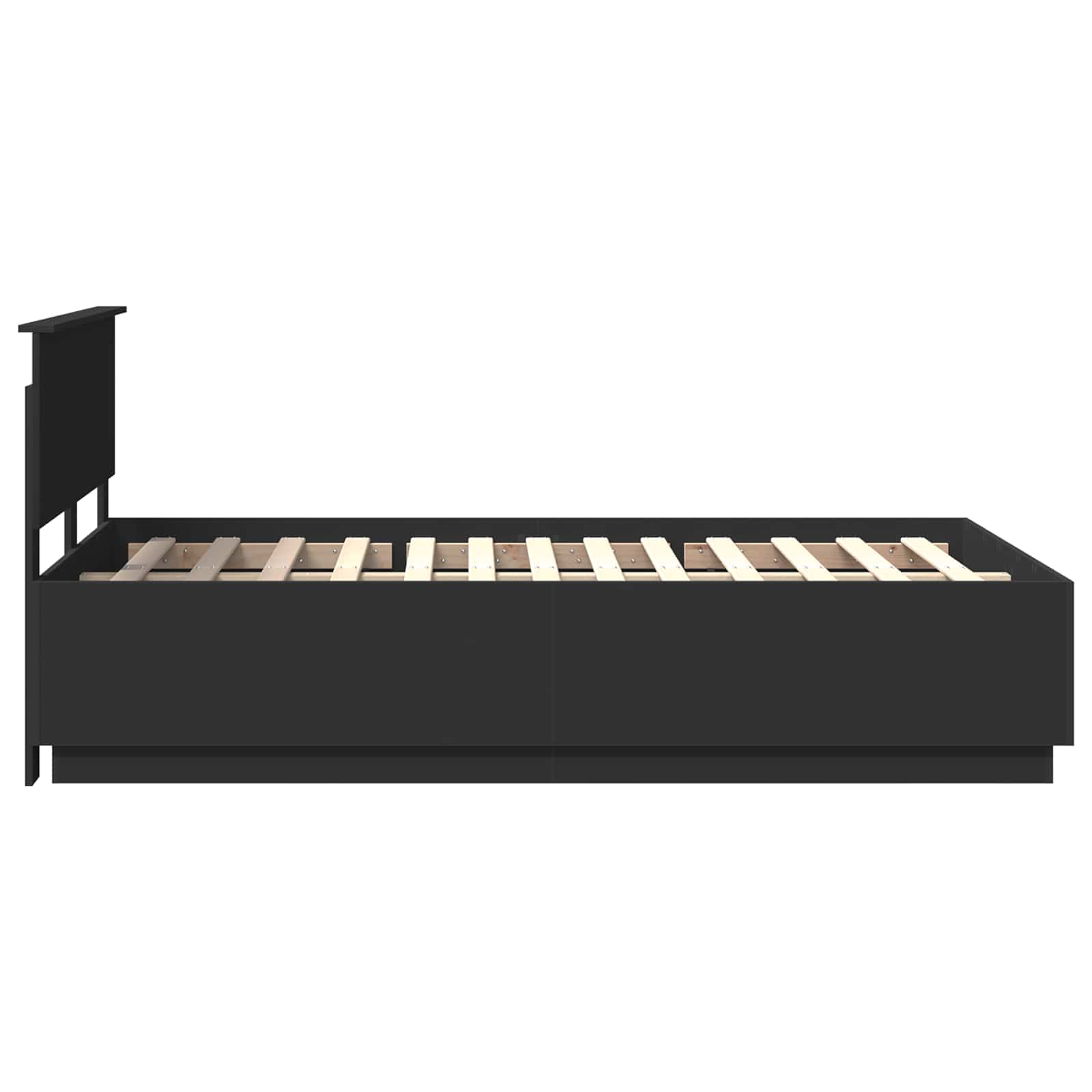 Bedframe met hoofdeinde Zwart 120 x 200 cm Bewerkt hout