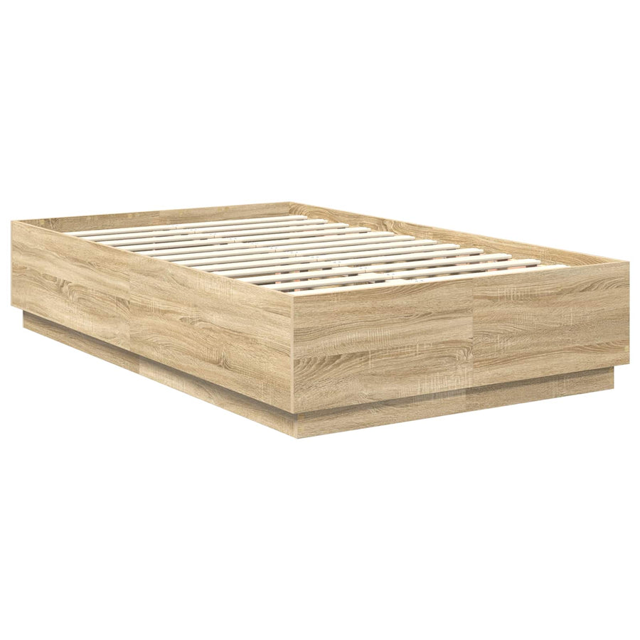 Bedframe met hoofdeinde Sonoma Eiken 120 x 200 cm Bewerkt hout