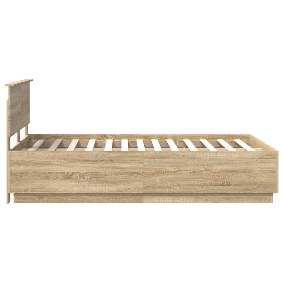 Bedframe met hoofdeinde Sonoma Eiken 120 x 200 cm Bewerkt hout