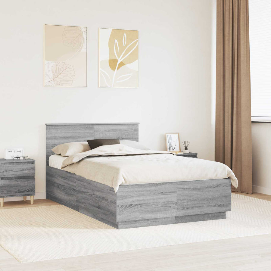 Bedframe met hoofdeinde Grijs sonoma 120 x 200 cm Bewerkt hout