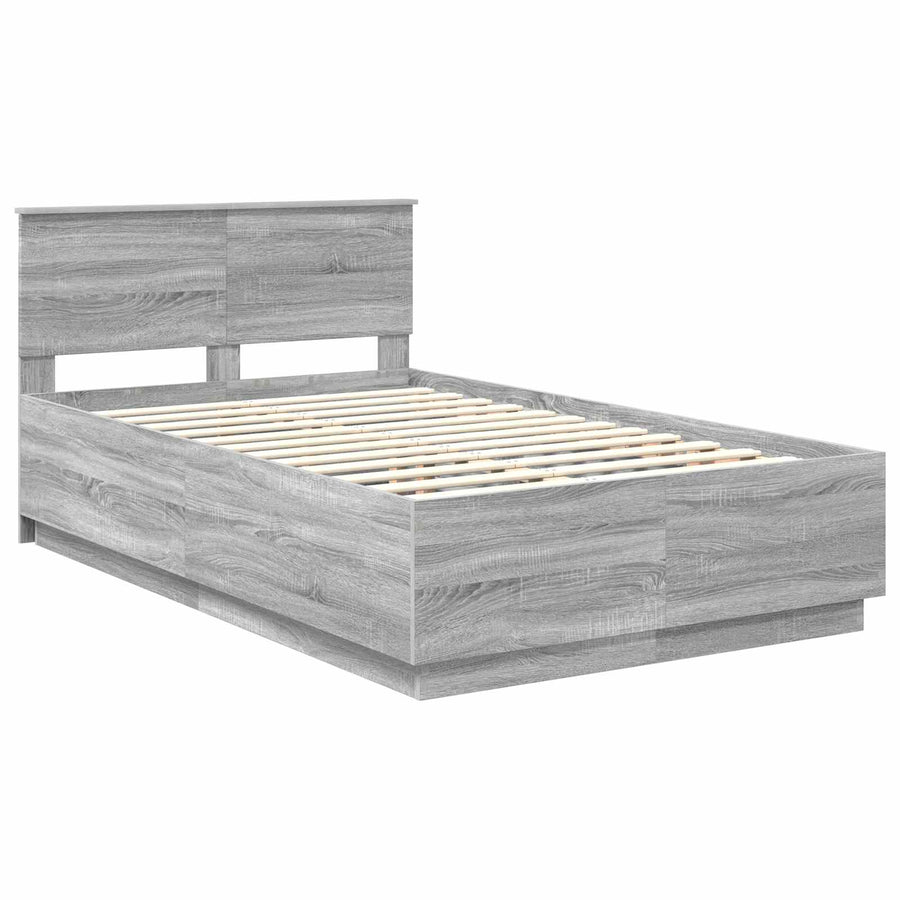 Bedframe met hoofdeinde Grijs sonoma 120 x 200 cm Bewerkt hout
