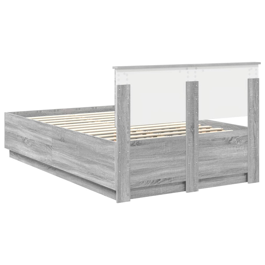 Bedframe met hoofdeinde Grijs sonoma 120 x 200 cm Bewerkt hout
