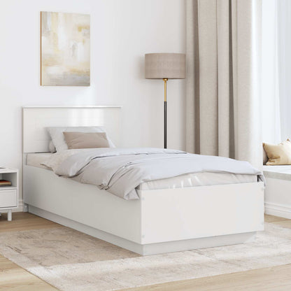 Bedframe met hoofdeinde Wit 100 x 200 cm Bewerkt hout