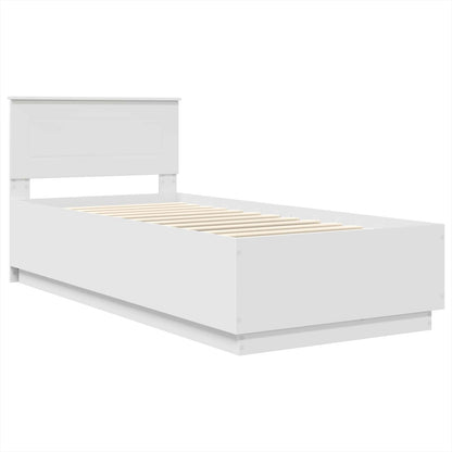 Bedframe met hoofdeinde Wit 100 x 200 cm Bewerkt hout