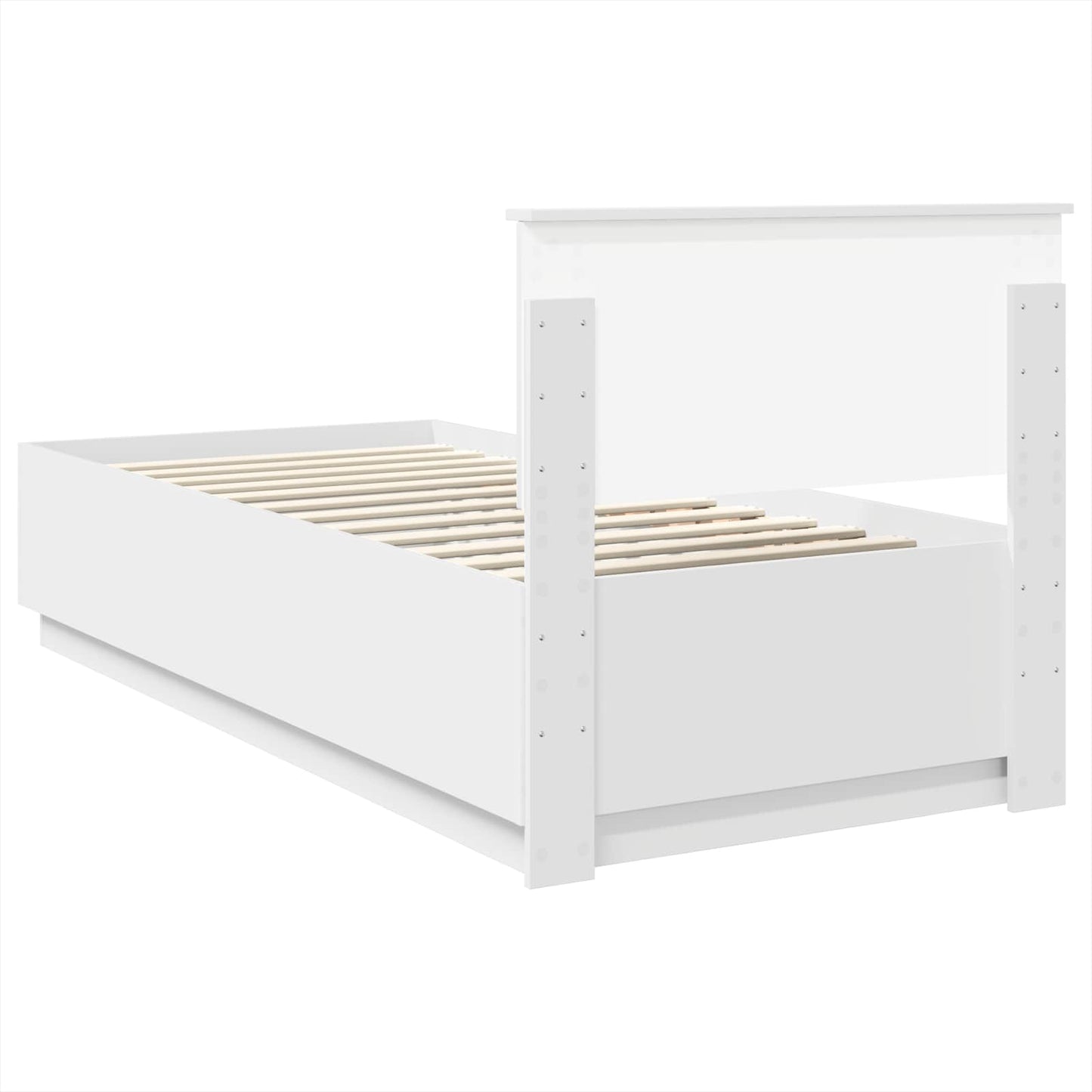 Bedframe met hoofdeinde Wit 100 x 200 cm Bewerkt hout
