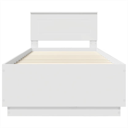 Bedframe met hoofdeinde Wit 100 x 200 cm Bewerkt hout