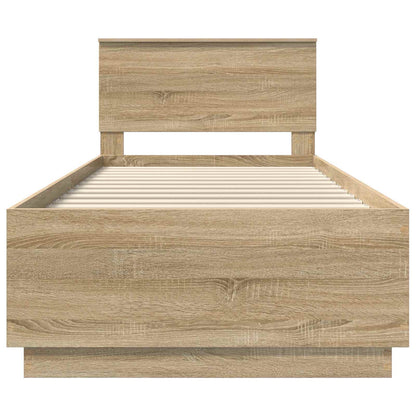 Bedframe met hoofdeinde Sonoma Eiken 100 x 200 cm Bewerkt hout