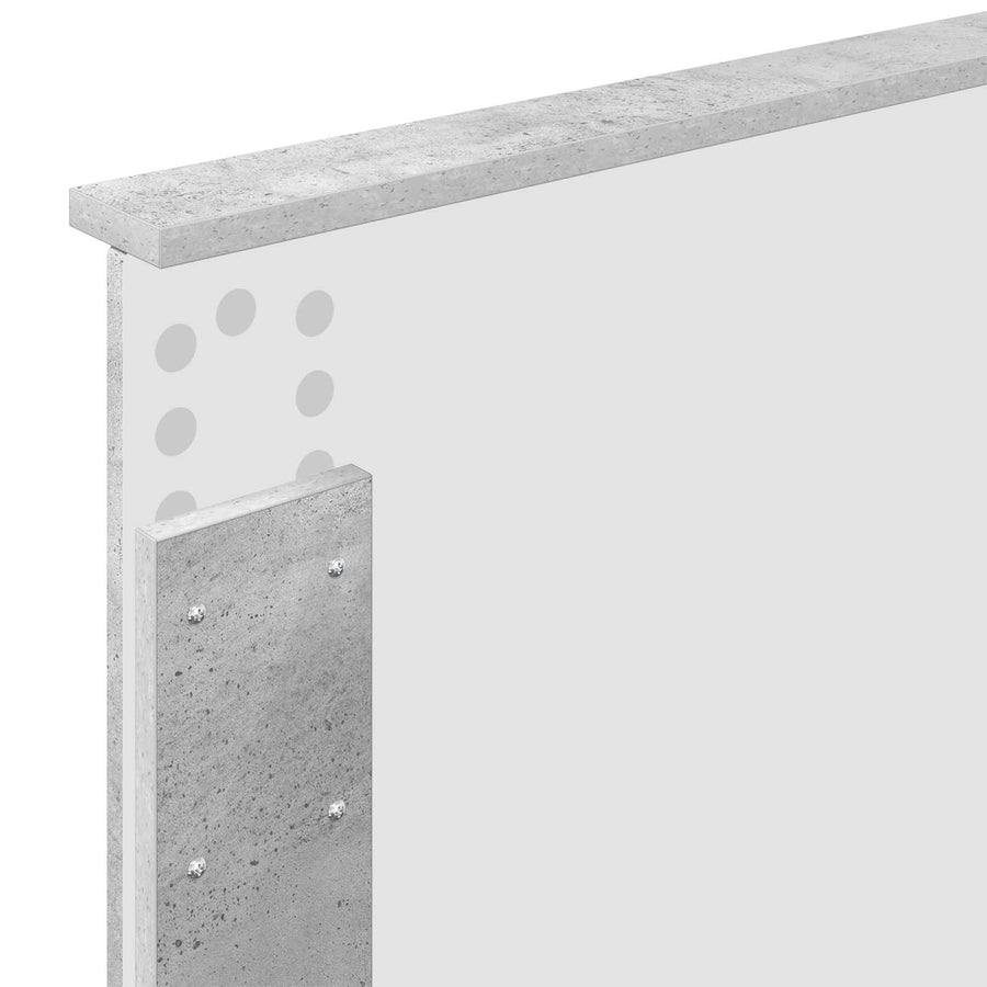 Bedframe met hoofdeinde Betongrijs 100 x 200 cm Bewerkt hout
