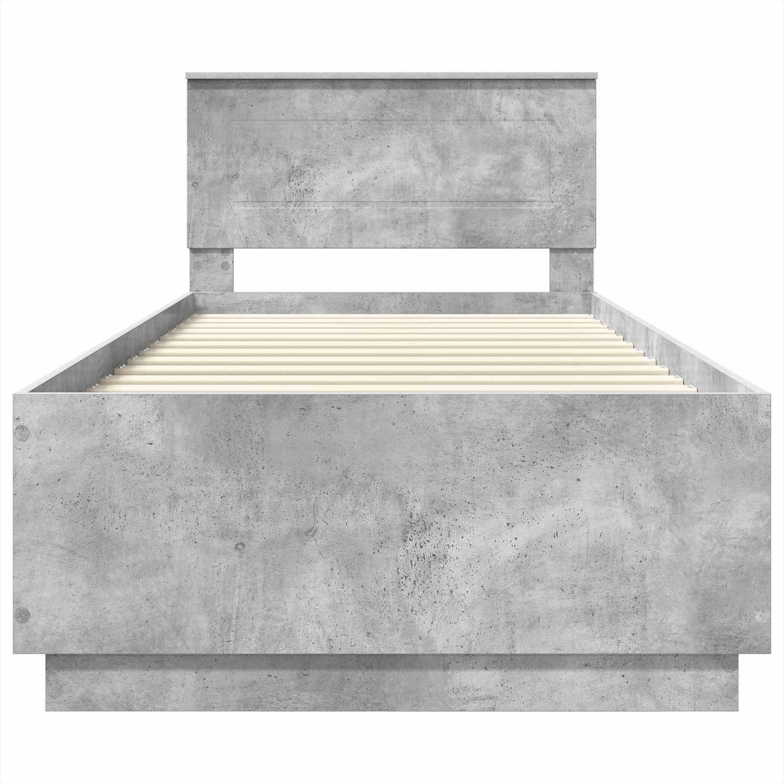 Bedframe met hoofdeinde Betongrijs 100 x 200 cm Bewerkt hout