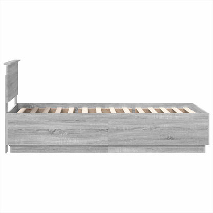Bedframe met hoofdeinde Grijs sonoma 100 x 200 cm Bewerkt hout