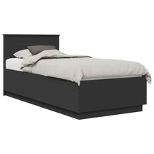 Bedframe met hoofdeinde Zwart 90 x 190 cm Bewerkt hout
