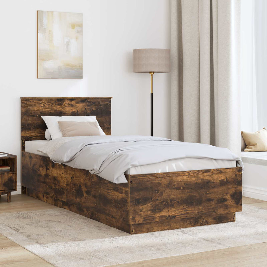 Bedframe Gerookt eiken Bewerkt hout