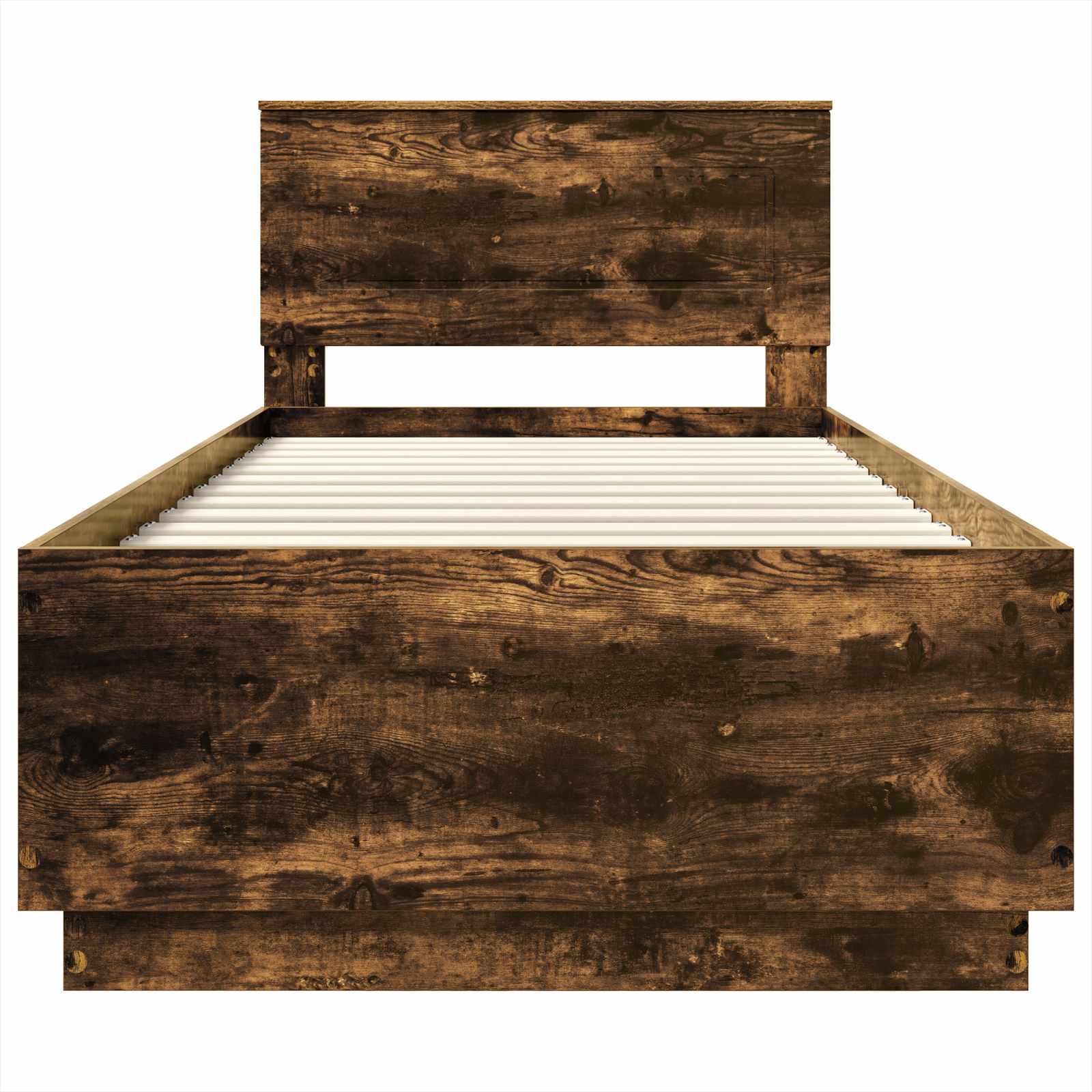 Bedframe met hoofdeinde Gerookt eiken 90 x 200 cm Bewerkt hout