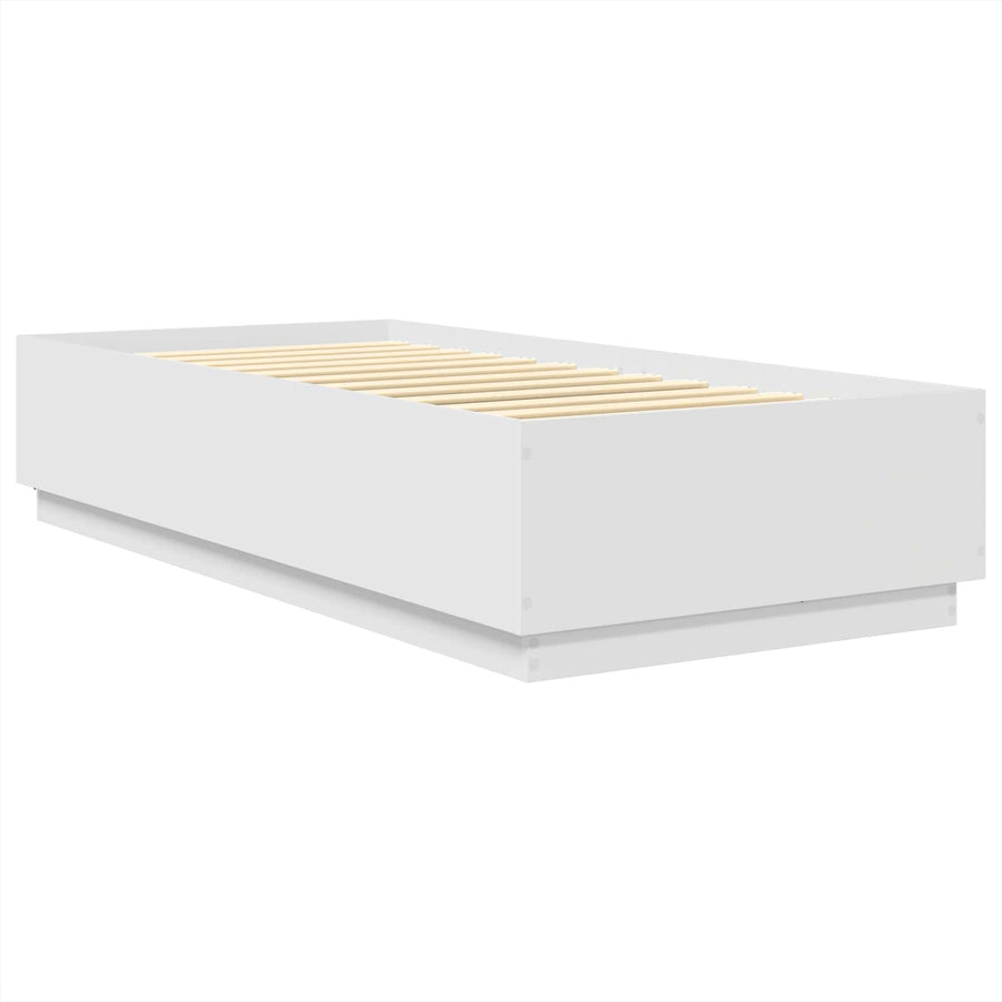 Bedframe met hoofdeinde Wit 75 x 190 cm Bewerkt hout