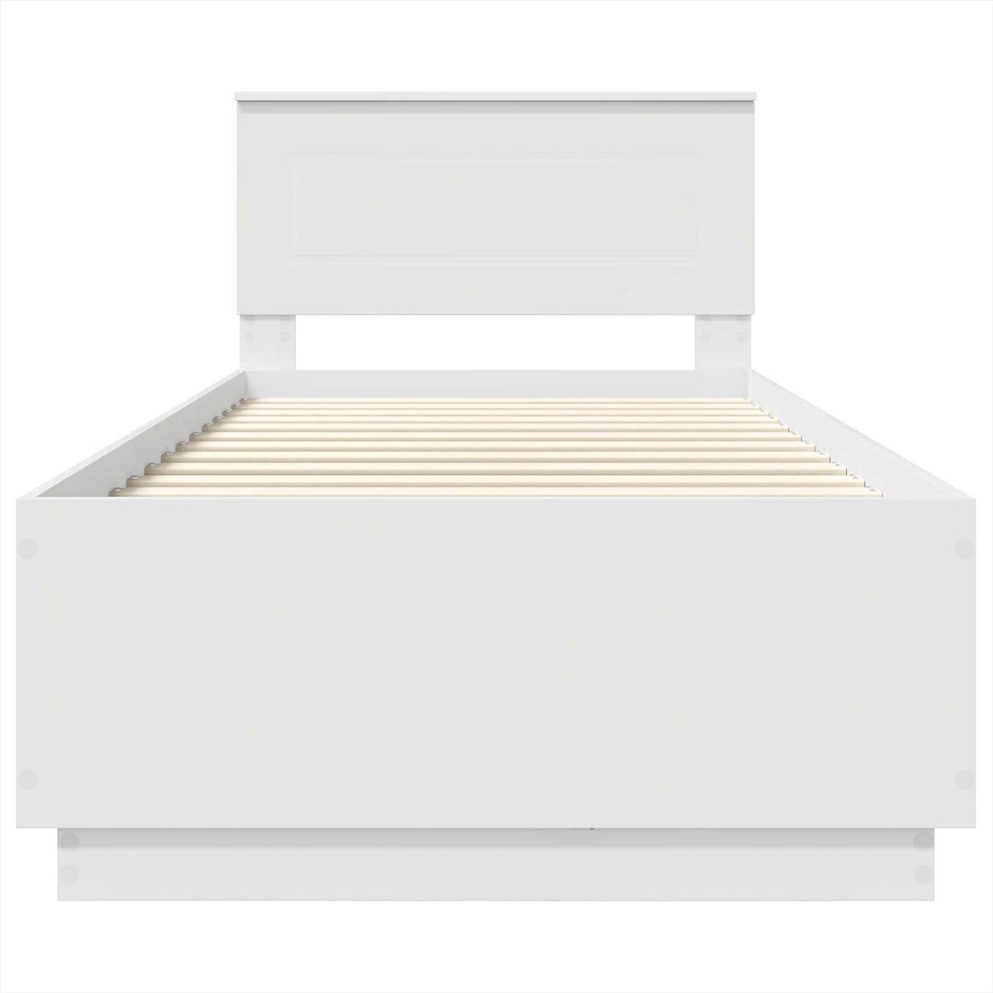 Bedframe met hoofdeinde Wit 75 x 190 cm Bewerkt hout