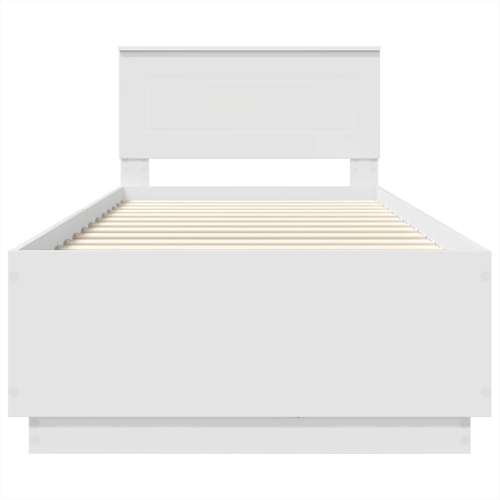 Bedframe met hoofdeinde Wit 75 x 190 cm Bewerkt hout