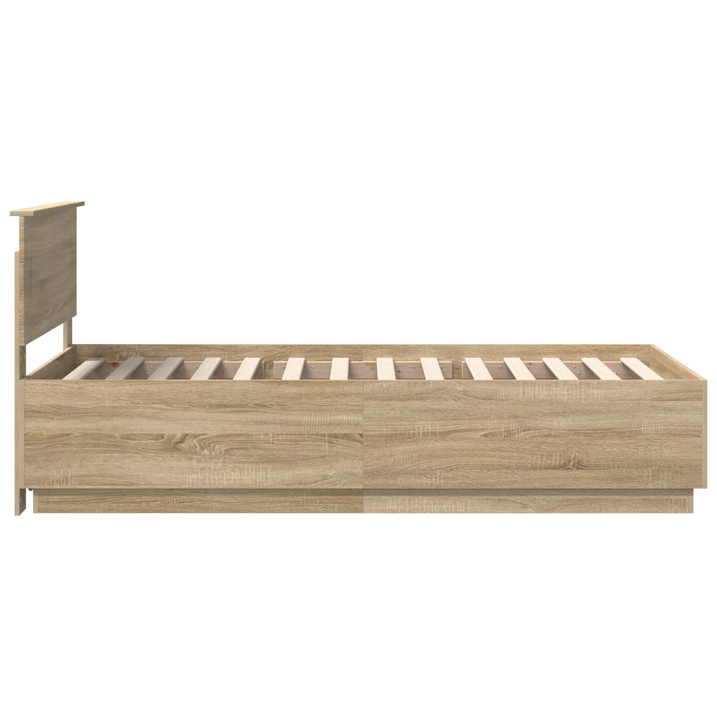 Bedframe met hoofdeinde Sonoma Eiken 70 x 190 cm Bewerkt hout