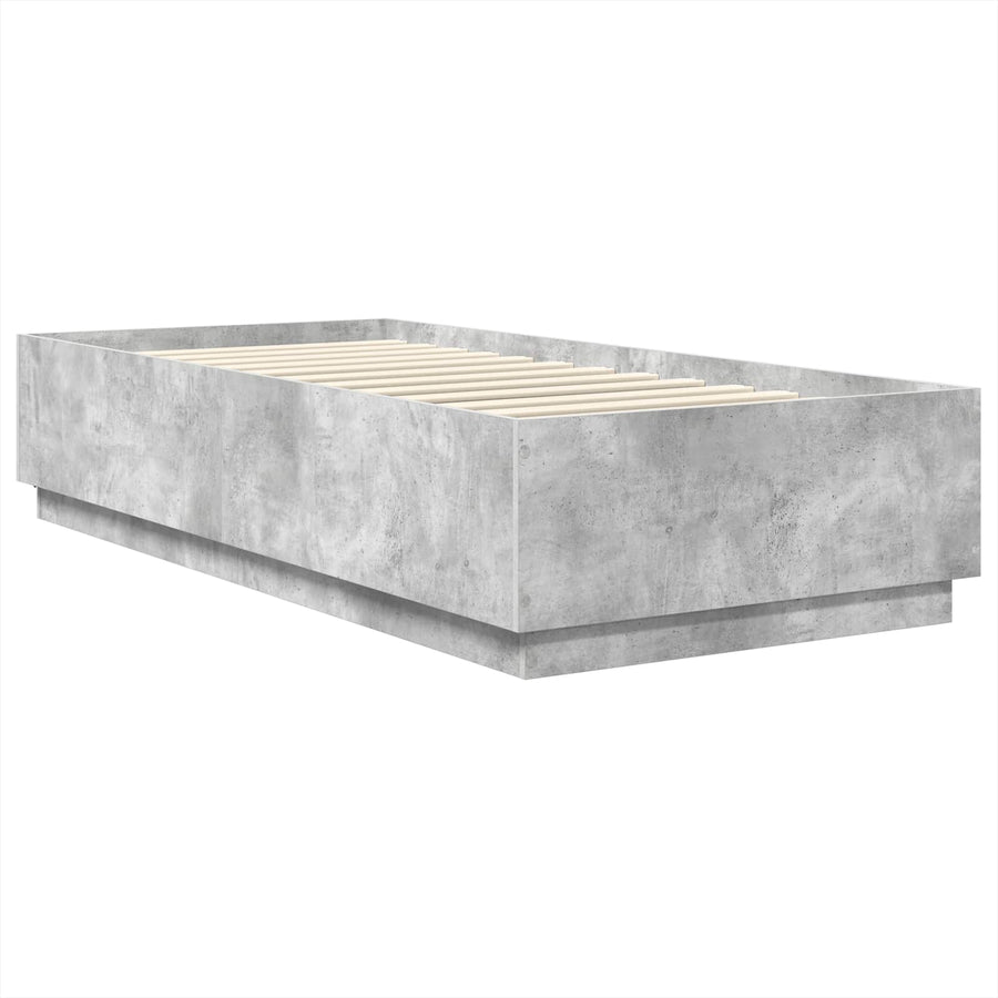 Bedframe met hoofdeinde Betongrijs 70 x 190 cm Bewerkt hout