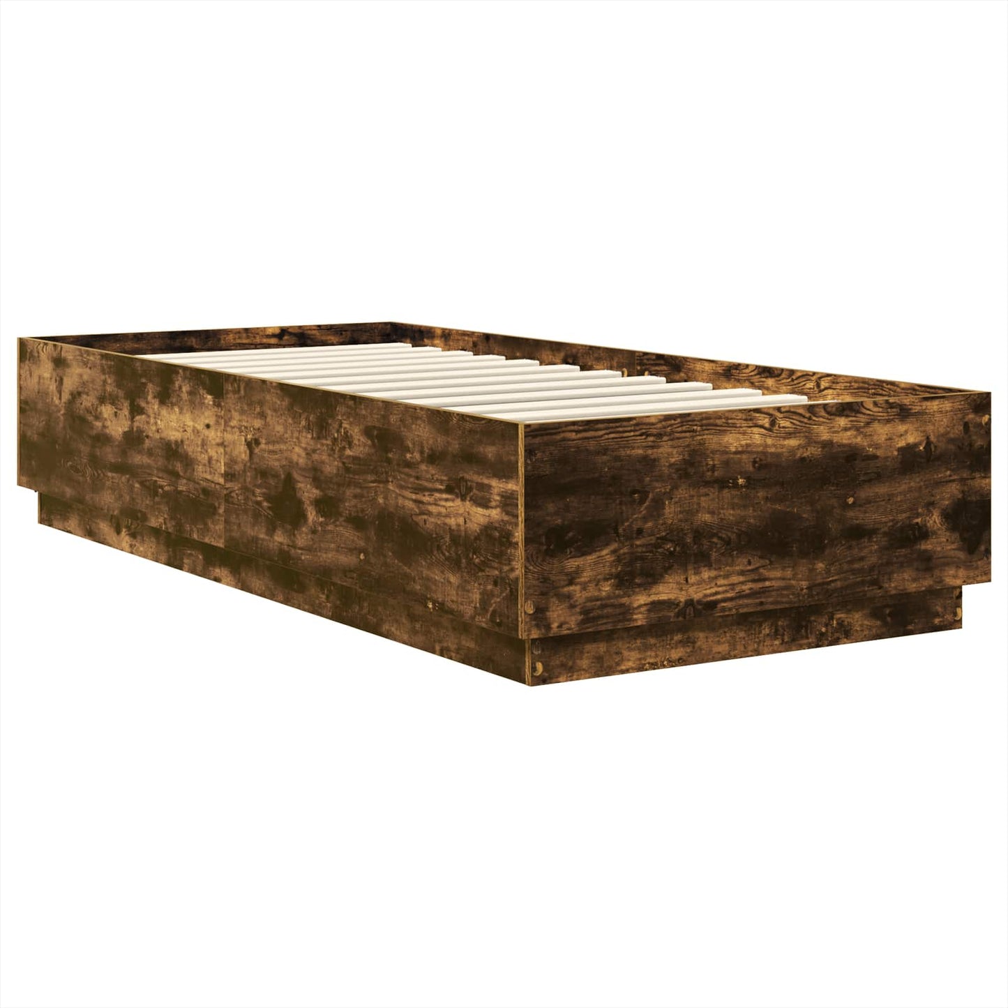 Bedframe met hoofdeinde Gerookt eiken 70 x 190 cm Bewerkt hout