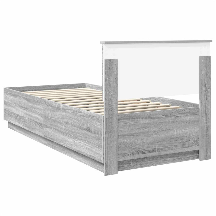 Bedframe met hoofdeinde Grijs sonoma 70 x 190 cm Bewerkt hout