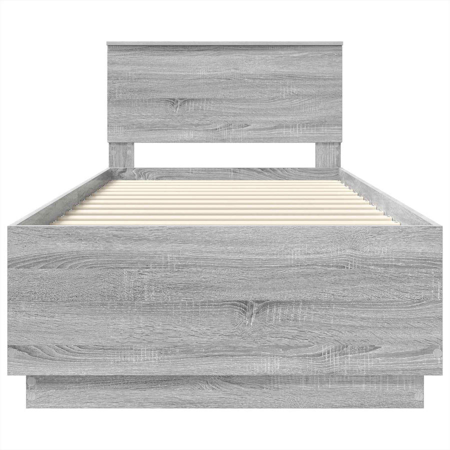 Bedframe met hoofdeinde Grijs sonoma 70 x 190 cm Bewerkt hout