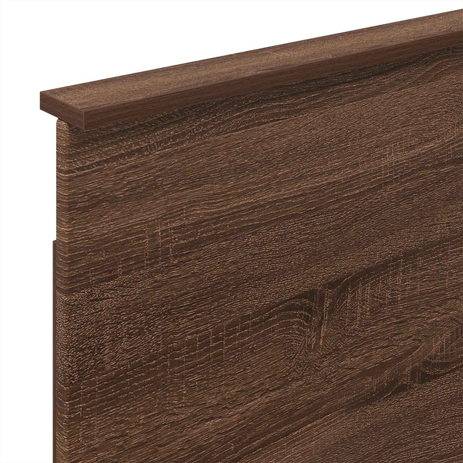Bedframe met hoofdeinde Bruin eiken 70 x 190 cm Bewerkt hout
